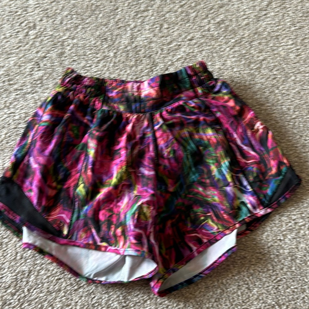 Multi color lululemon shorts 4inch low rise size 0